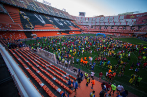 Llegada en Mestalla.