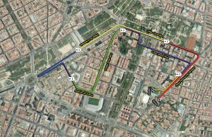 Plano del recorrido de  la Carrera Universitat de València-Servei d’Educació Física i Esports