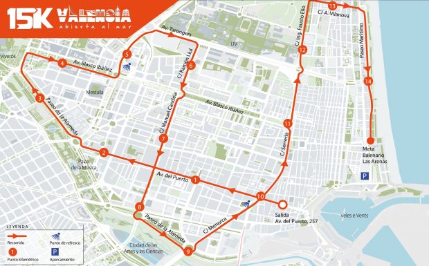 Recorrido de la 15K Abierta al Mar  para el 2017