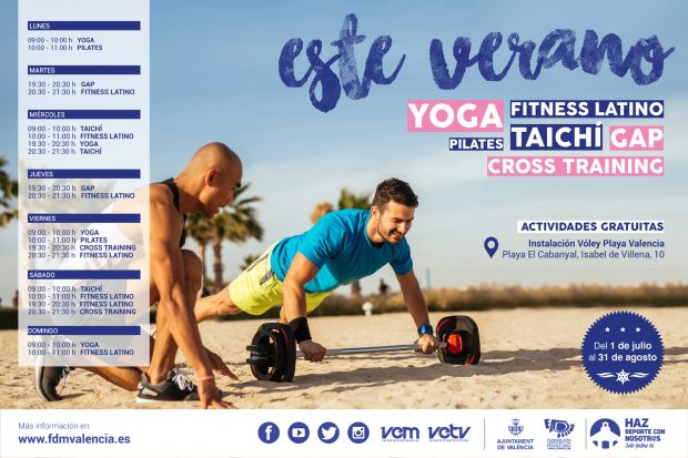 Este verano, actividades gratuitas en la playa para todos. Click para ampliar.