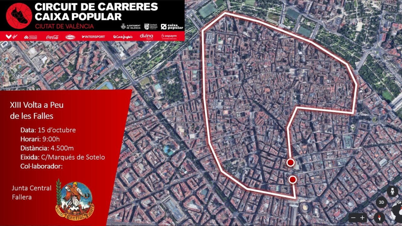 La salida tendrá lugar a las 9:00 horas desde la calle Marqués de Sotelo desde donde los runners recorrerán Ciutat Vella